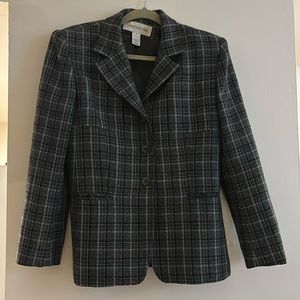 Vintage Jones New York black/grey wool blazer, size 4.